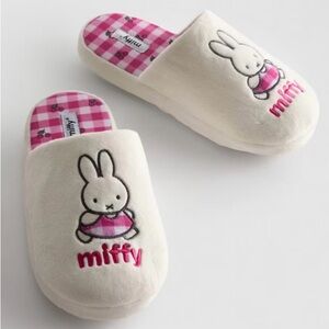 Miffy Cream & Pink Plush Slippers